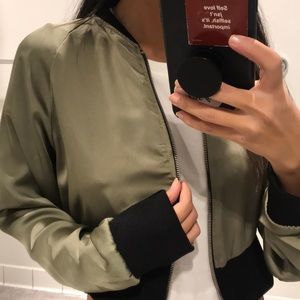 green silk jacket